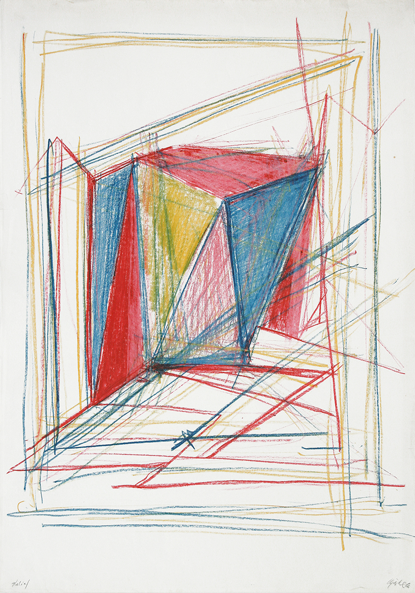 Relief 2, 1986100 x 70 cmFarbstift auf Papier, signiert