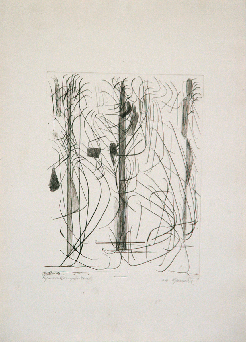 Figurenkonstruktion, 196427 x 20,5 cm to 45 x 32,5 cmEtching on paper, signed