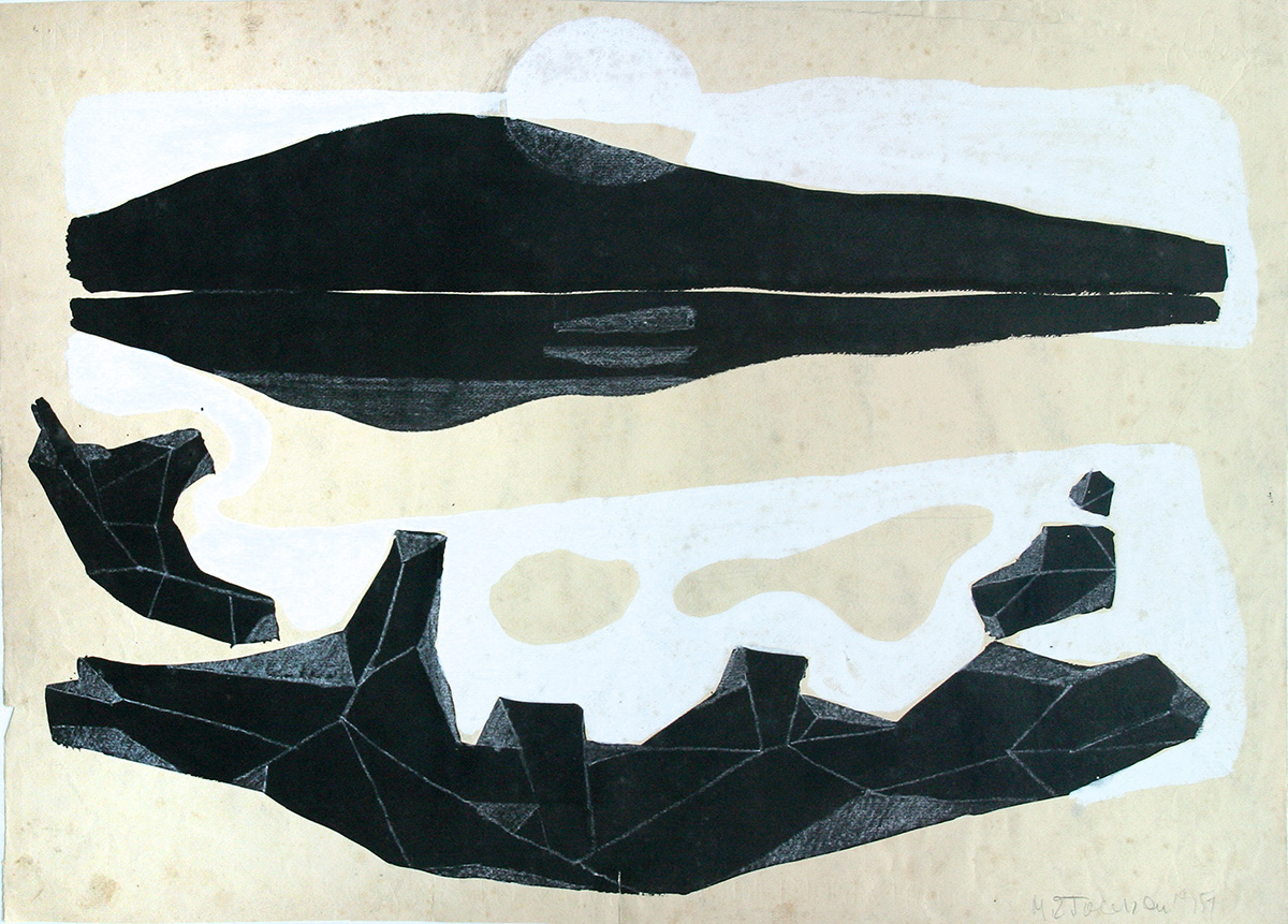 Ohne Titel, 195145 x 63,5 cm auf 48,5 x 70 cmMischtechnik auf Papier