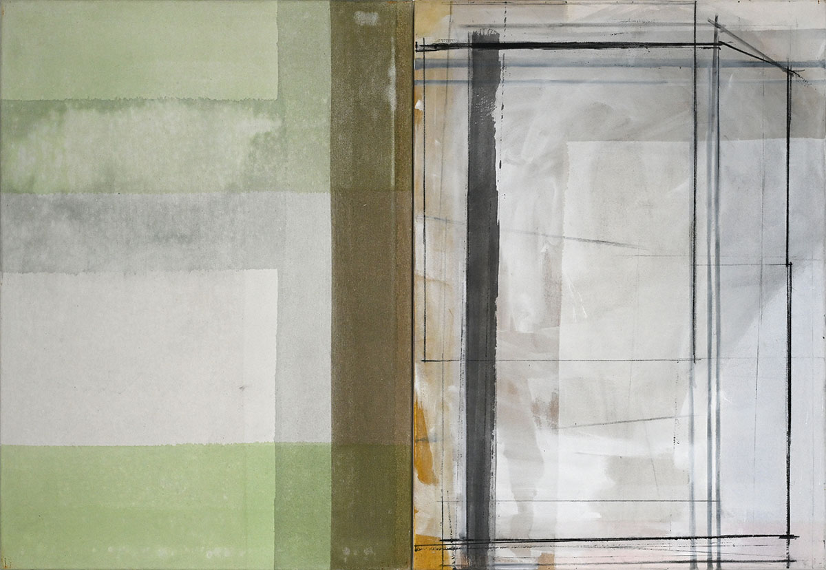 Ohne Titel (IV), 2025, Diptychon,2 x 110 x 80 cmMischtechnik auf Leinwand