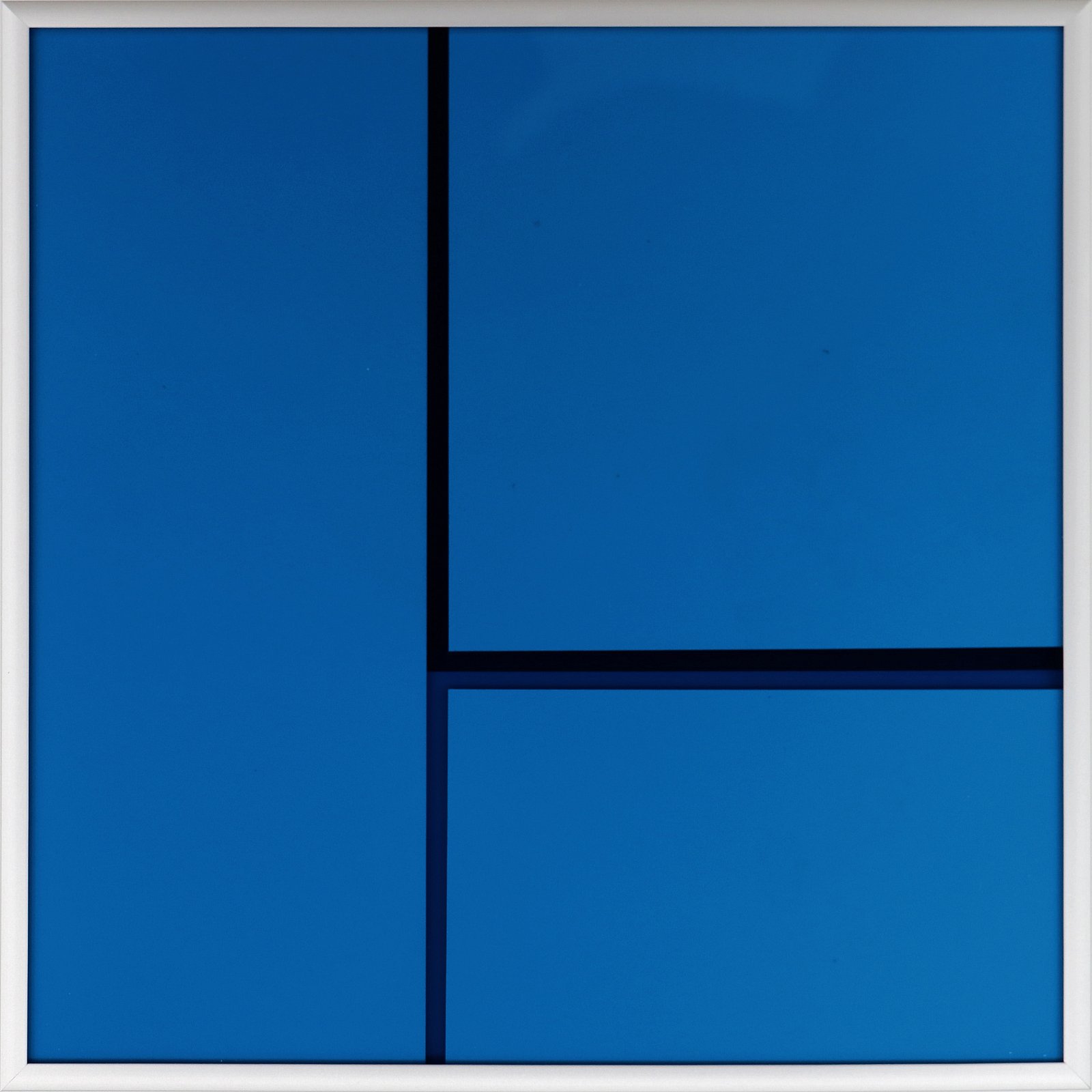 verdichtete Transparenz azur, 202230 x 30 x 4 cmcardboard and antique glass; framed
