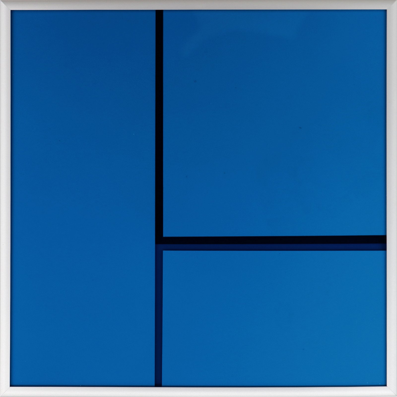 verdichtete Transparenz azur, 202230 x 30 x 4 cmKarton und antikes Glas; gerahmt