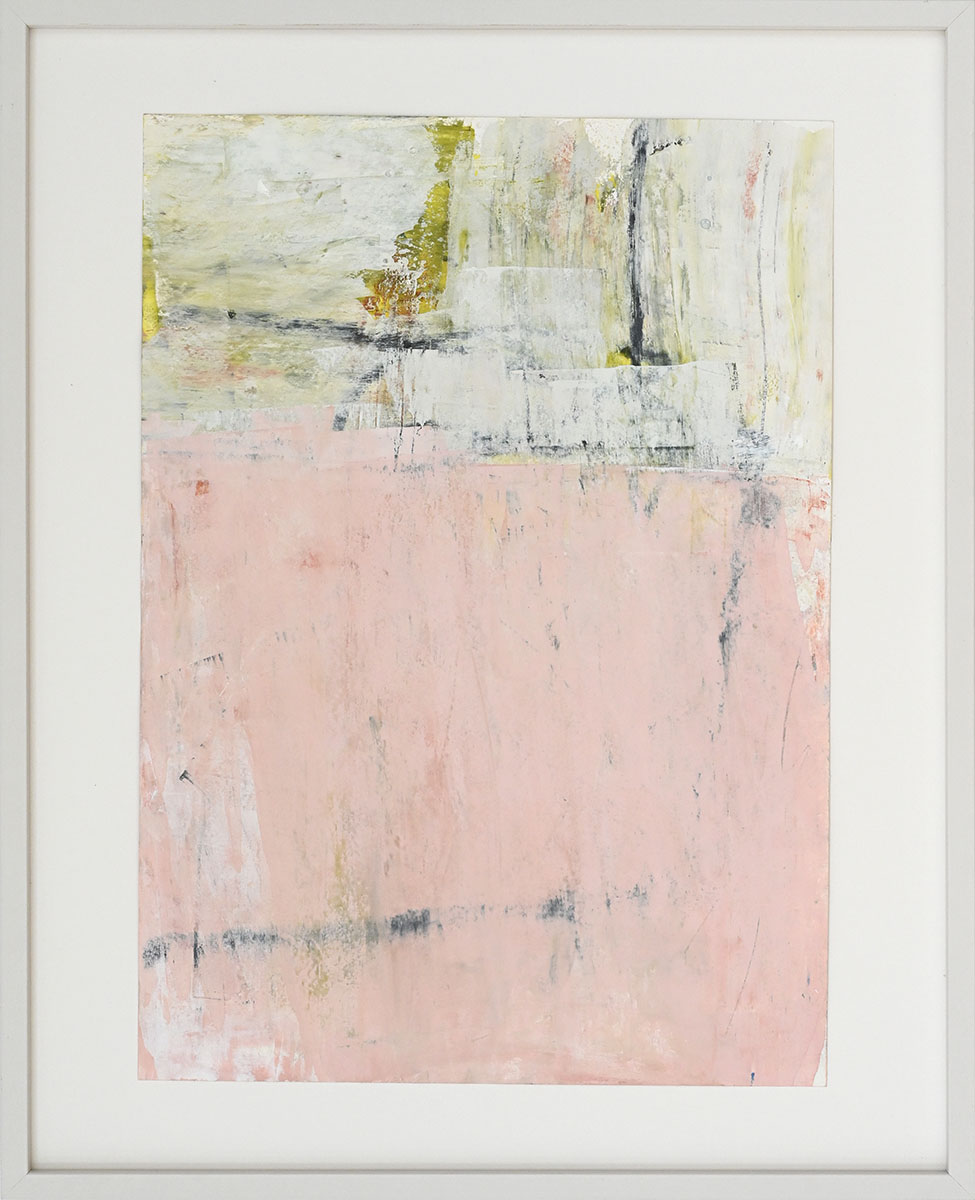 Zartrosa Stimmung, 202242 x 19,7 cm, gerahmt in 50 x 40 cmMischtechnik auf Papier