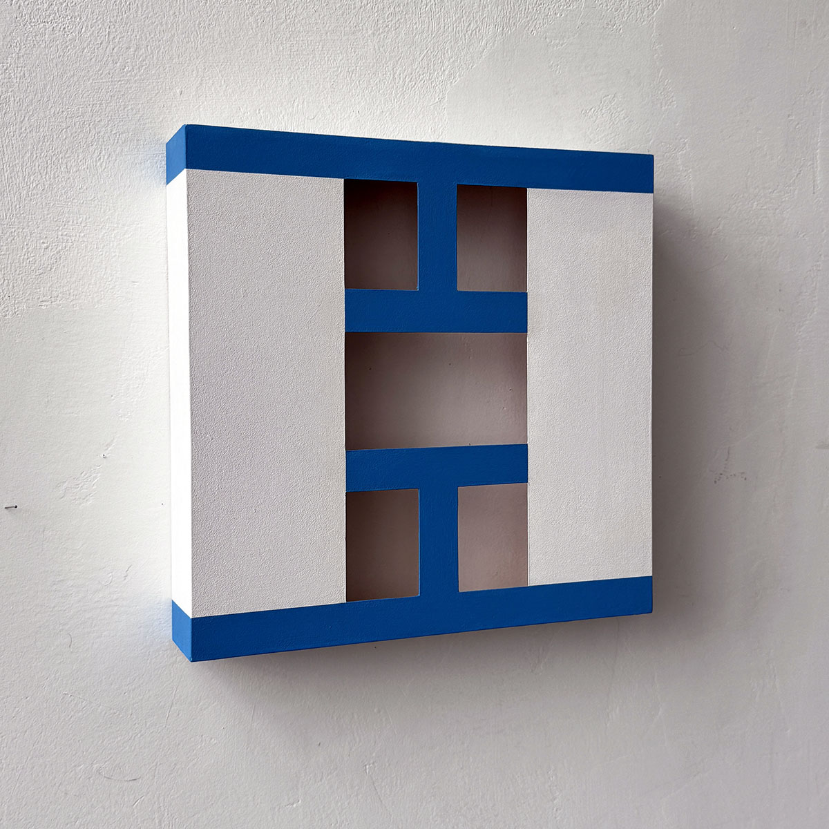 UTW3 (blue lines), 200830 x 30 x 6 cmacrylic on zinc and wood