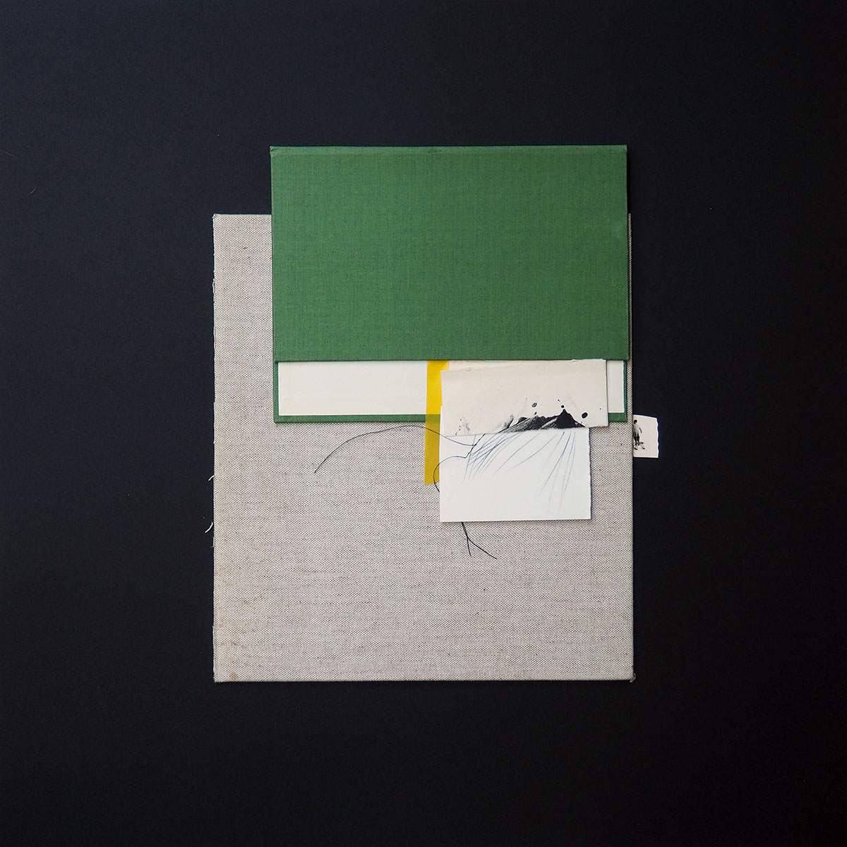 landscape Green 01, 202531 x 26 cm in 50 x 50 cmpapercollage