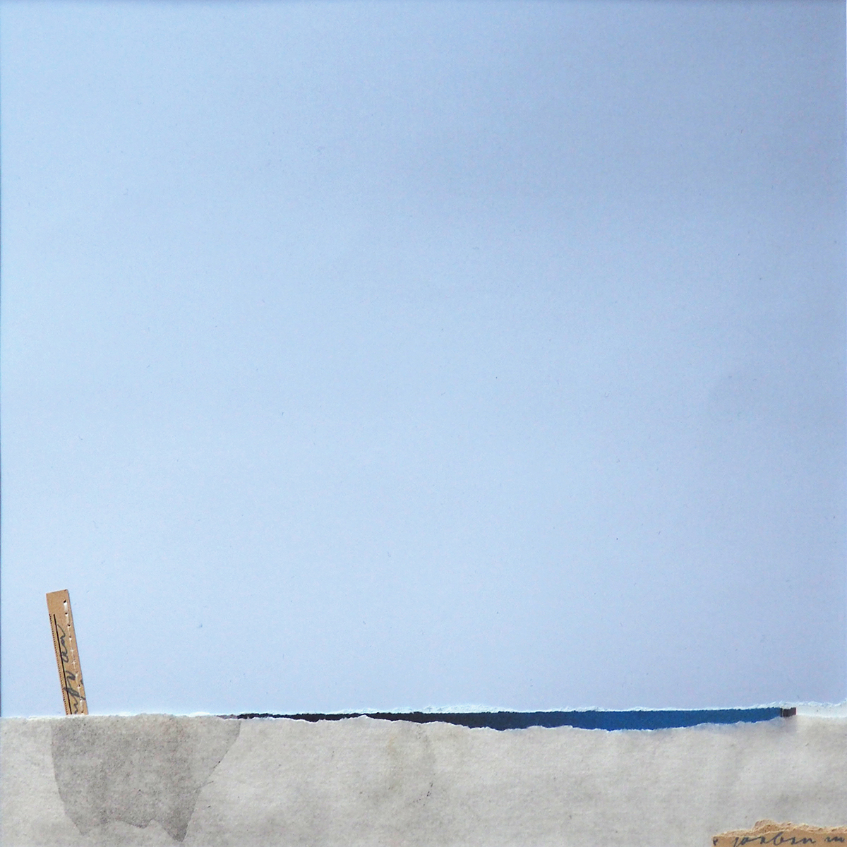 landscape blue, 201925 x 25 cm in 50 x 50 cmPapercollage; framed