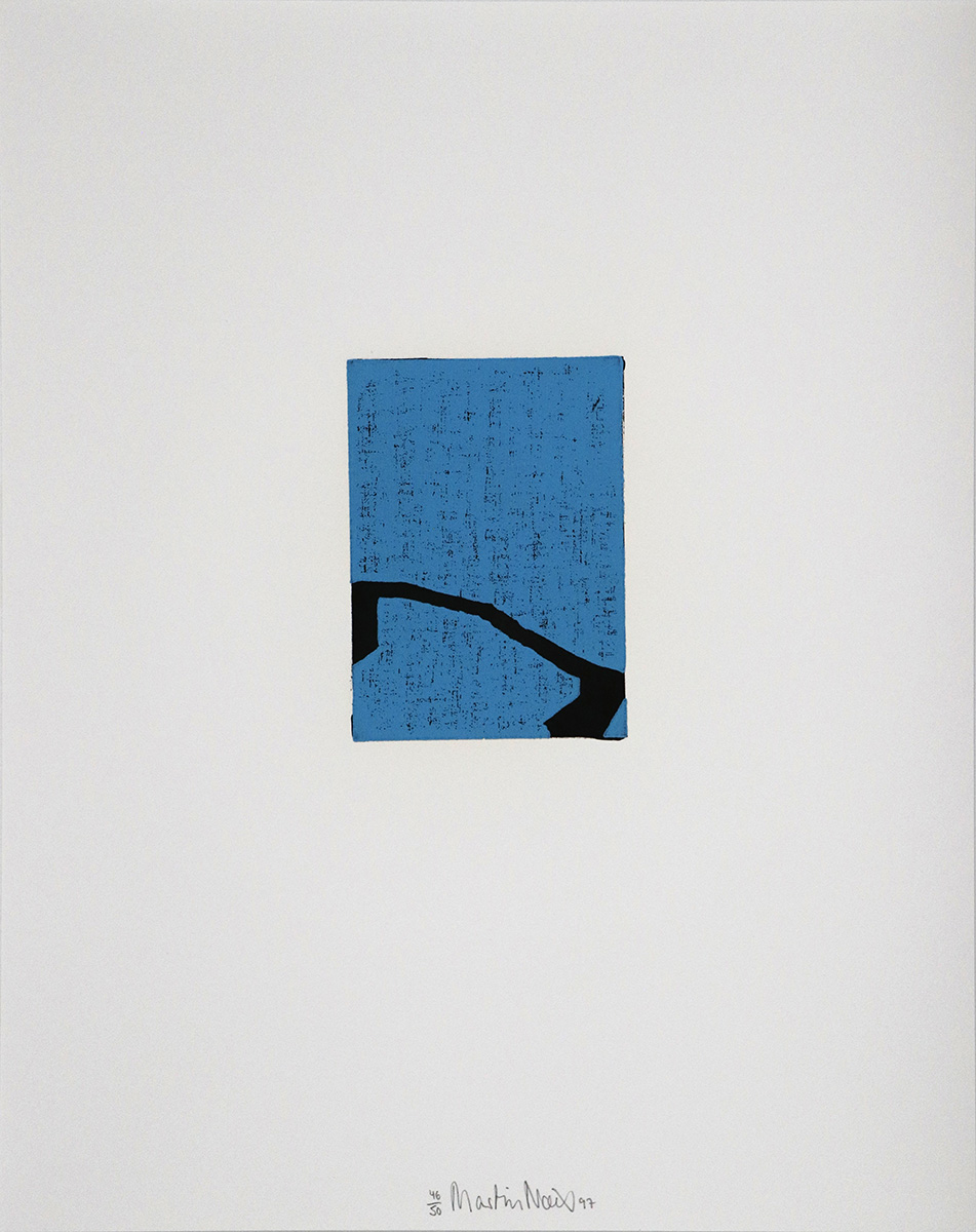 Serie John #3, 199714,5 x 10,5 cm to 48 x 38 cm framed in 50 x 40 cmWoodcut on an acrylic filled paper (Old-Meissen-Zerkall hand-made paper); clip-on picture frameEdition: 50