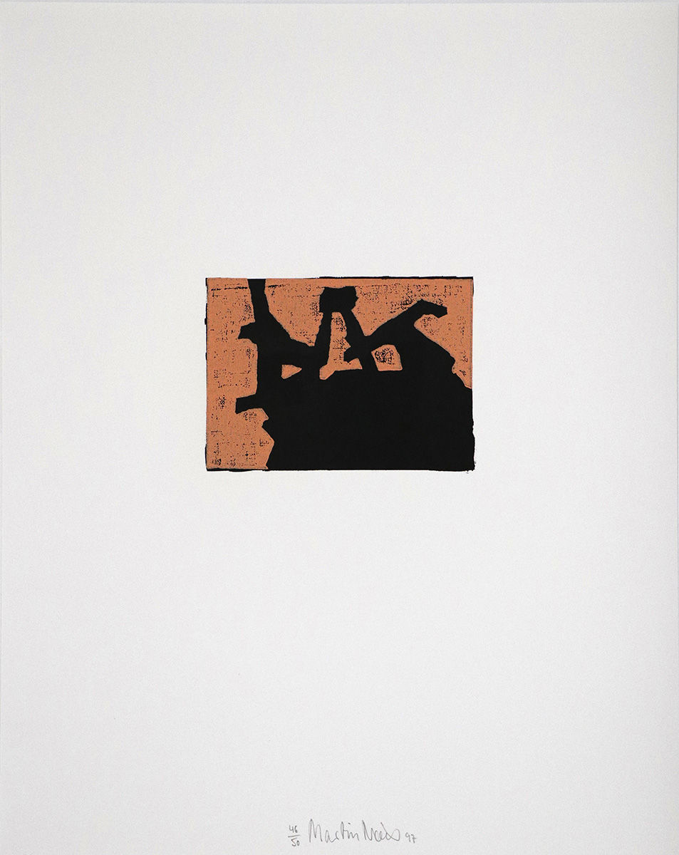 Serie John #6, 199710,5 x 14,5 cm to 48 x 38 cm framed in 50 x 40 cmWoodcut on an acrylic filled paper (Old-Meissen-Zerkall hand-made paper)Edition: 50