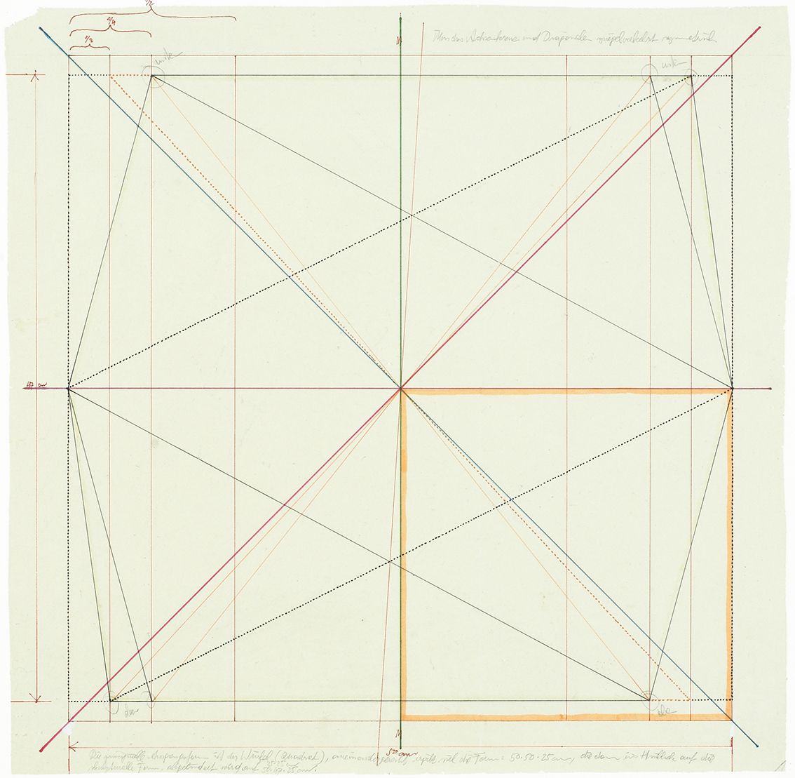 Strukturanalysen zu Mirakel (3), 1986/198965 x 65 cmGraphite and felt pen on drawing board