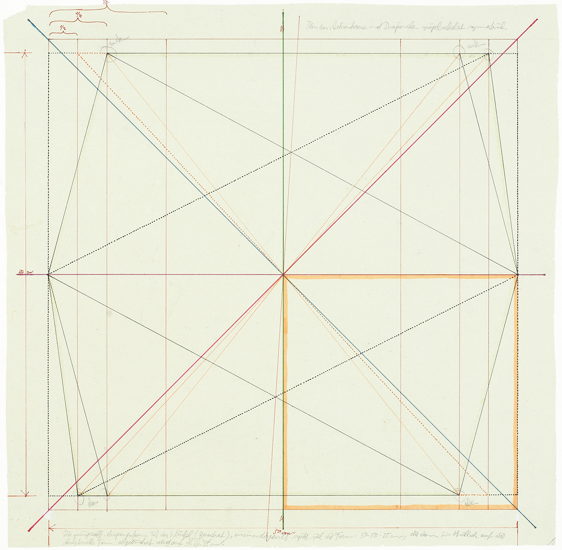 Strukturanalysen zu Mirakel (3), 1986/198965 x 65 cmGraphite and felt pen on drawing board Strukturanalysen zu Mirakel (3), 1986/198965 x 65 cmGraphite and felt pen on drawing board