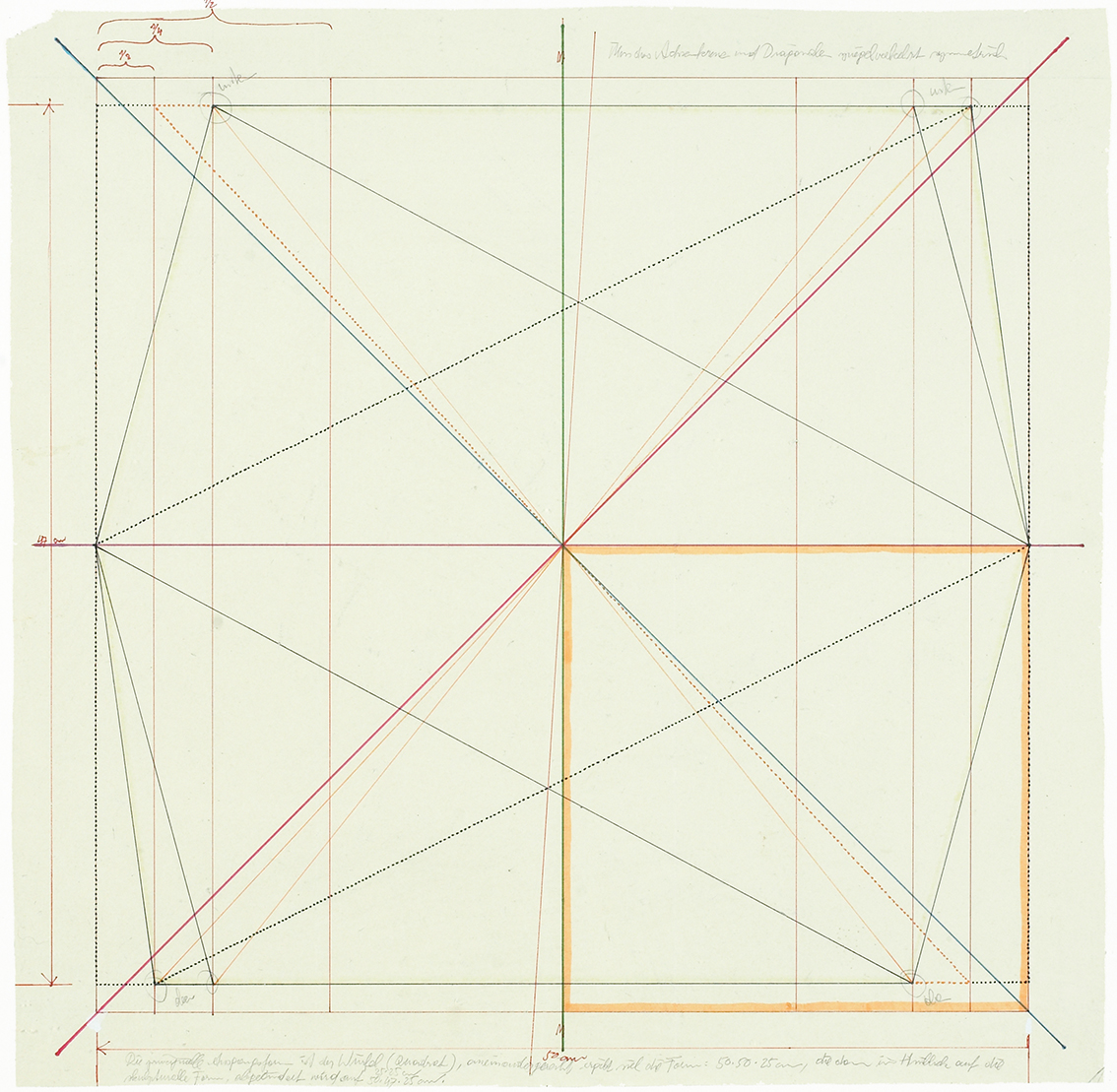 Werkzeichnung zu Mirakel, 198965 x 65 cmGrafit und Filzstift auf Zeichenkarton