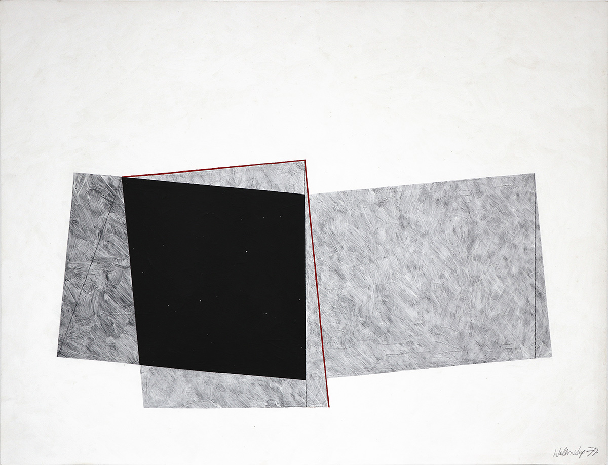 Konstruktion 6, 197764 x 84 cm in 66,9 x 86,3 cmAcrylic, graphite on drawing board; framed in museum glass