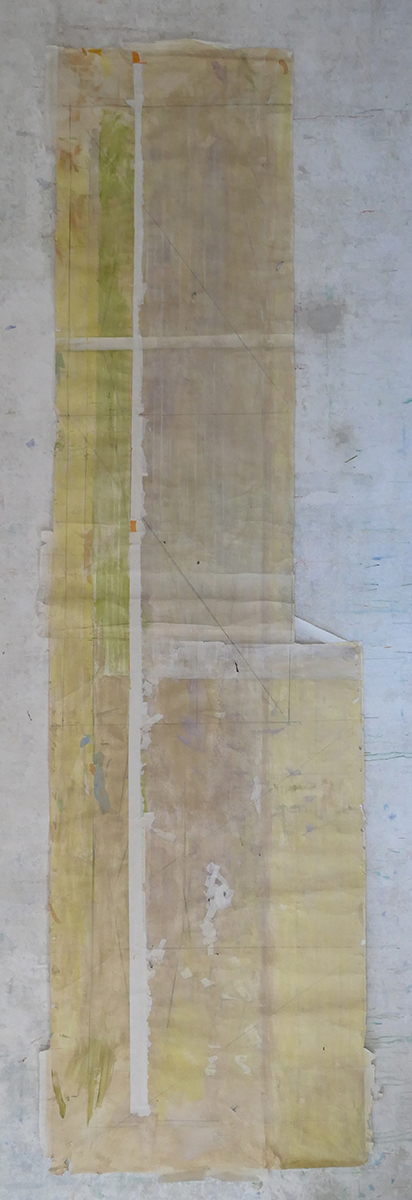 Ohne Titel, 2019510 x 150 cmLeimfarbe auf Papier