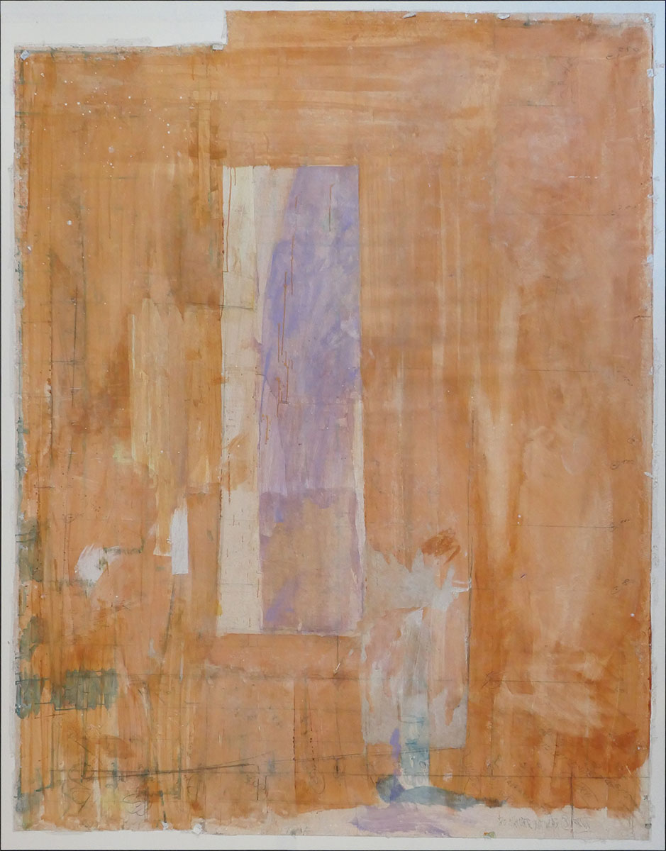 Ohne Titel, 2015270 x 210 cmLeimfarbe auf Papier, Eisenrahmen
