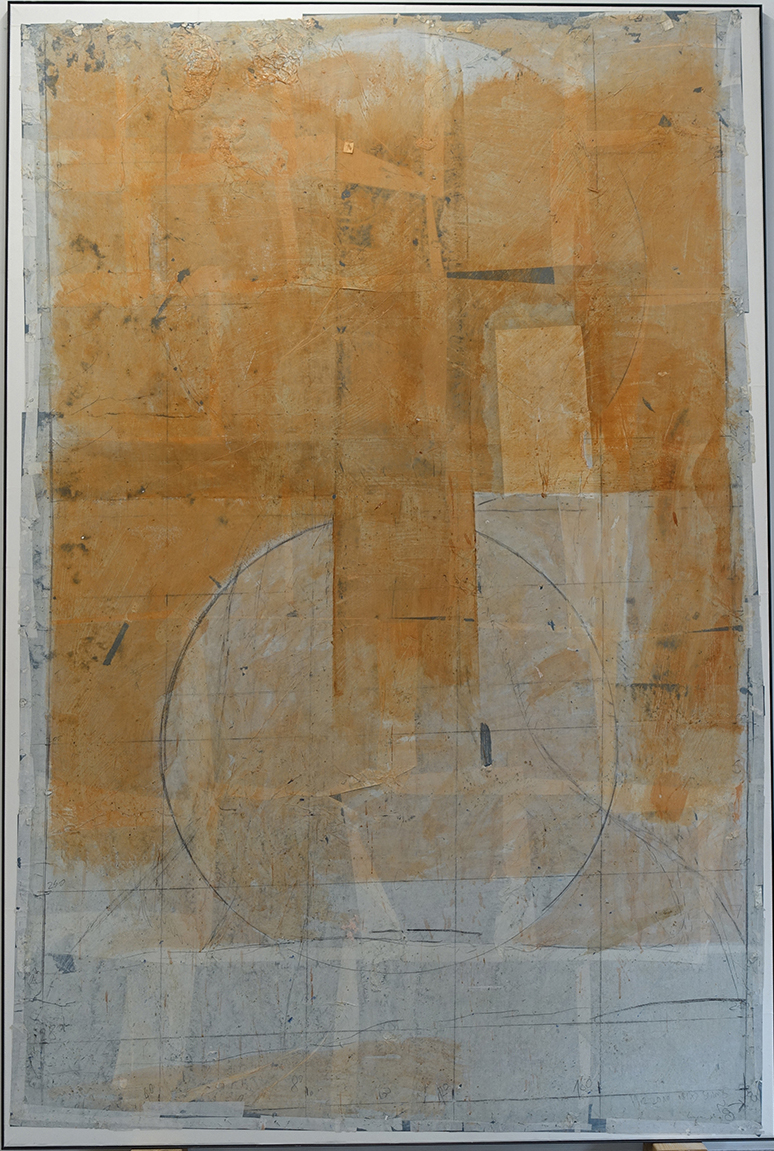 Ohne Titel, 2010310 x 210 cmLeimfarbe auf Papier, Eisenrahmen