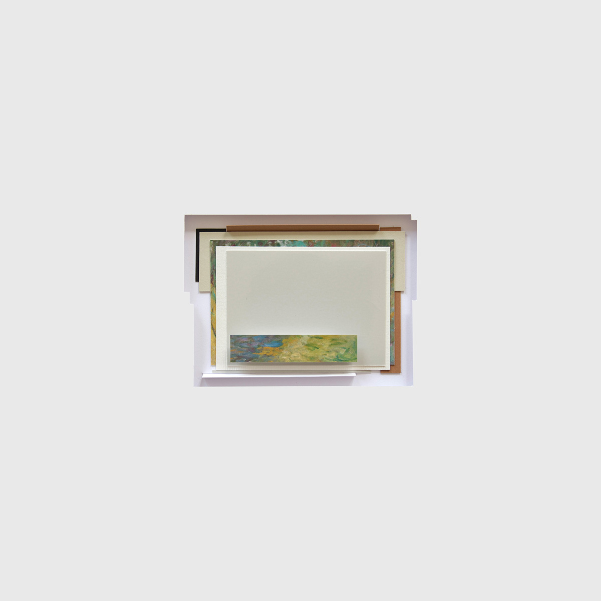 {MON ŒUVRE DE PARISo.T. (Claude Mone)}, 201330 x 30 cm in 34,5 x 34,5 cmPapiercollage, gerahmt