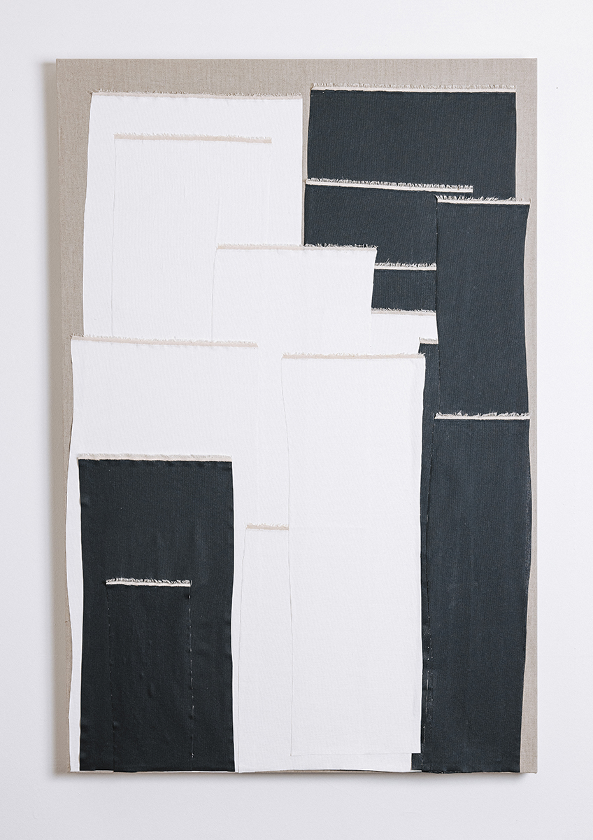 HÜRDENLAUF 1, 2023120 x 80 cmCollage, Leinwand, Acryl auf Leinwand