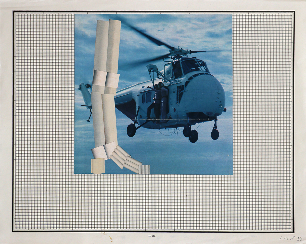 Illustrious, 197339,6 x 50 cmCollage on squared paper