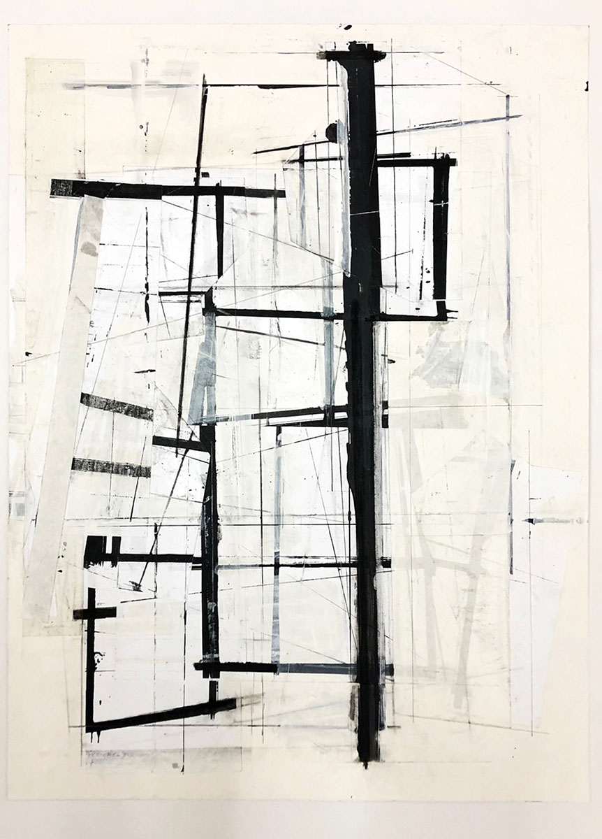 P#14, 202463 x 43 cmmixed media on paper