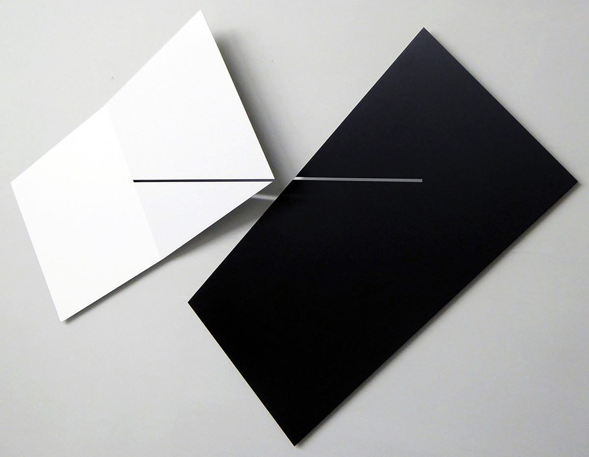 Annäherung, 20132 pieces; each 37,5 x 75 x 7 cmaluminium, acrylic lacquer