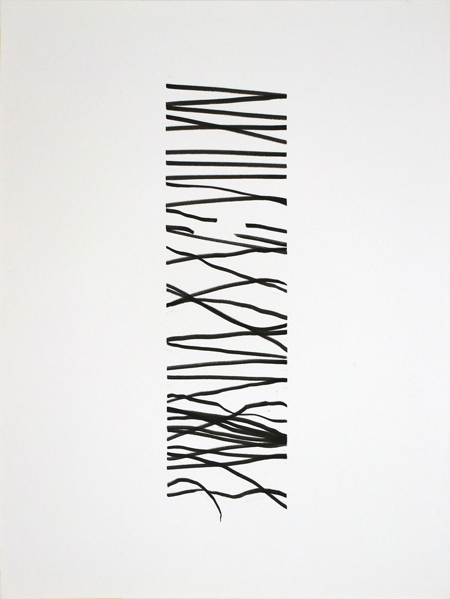 HUSH 7, 200830 x 8 cm auf 40 x 30 cmTusche auf Papier