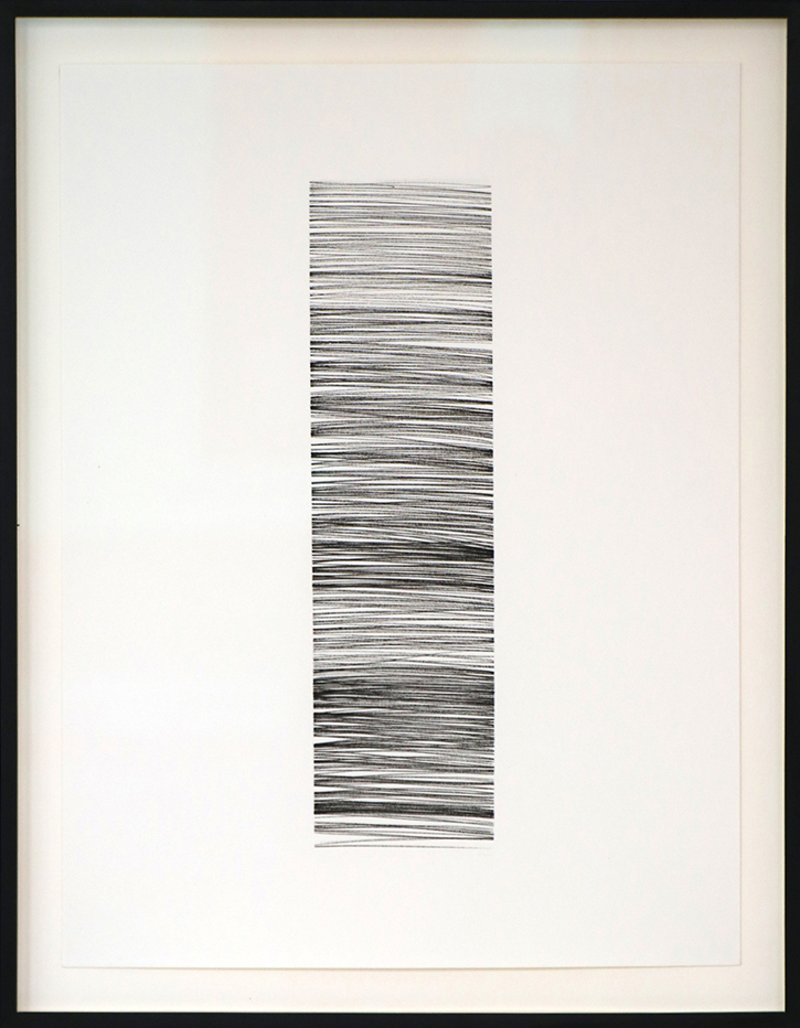HUSH 8, 200830 x 8 cm auf 40 x 30 cm in 42,5 x 35,5 cmTusche auf Papier, gerahmt