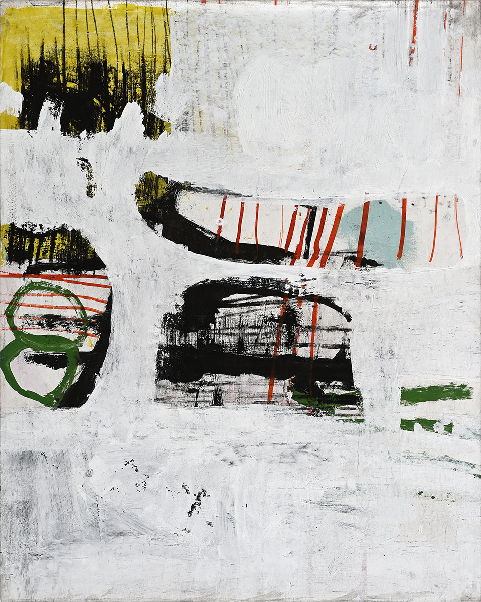 Offenbarung, 202460 x 48 x 3 cmmixed media on paper,  on plywood