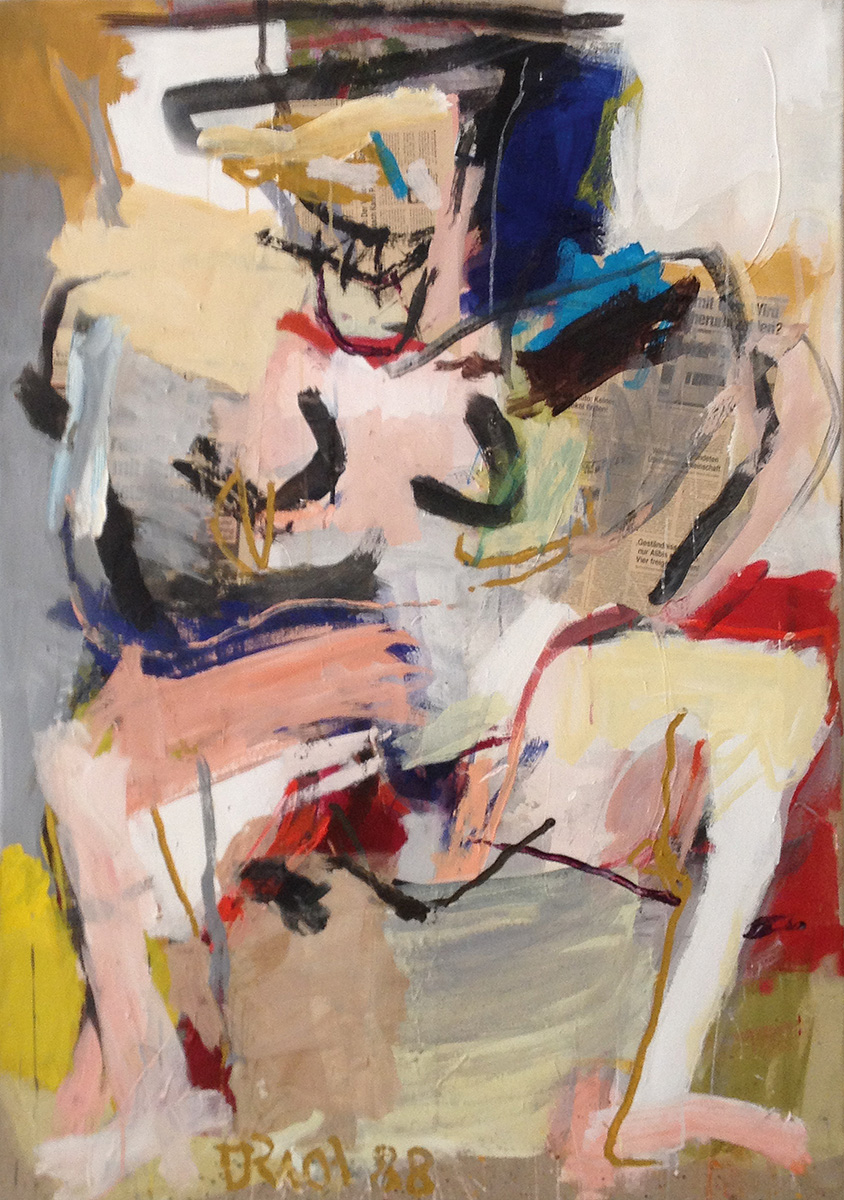 Sitzende, 1988145 x 100 cmacrylic on canvas / collage