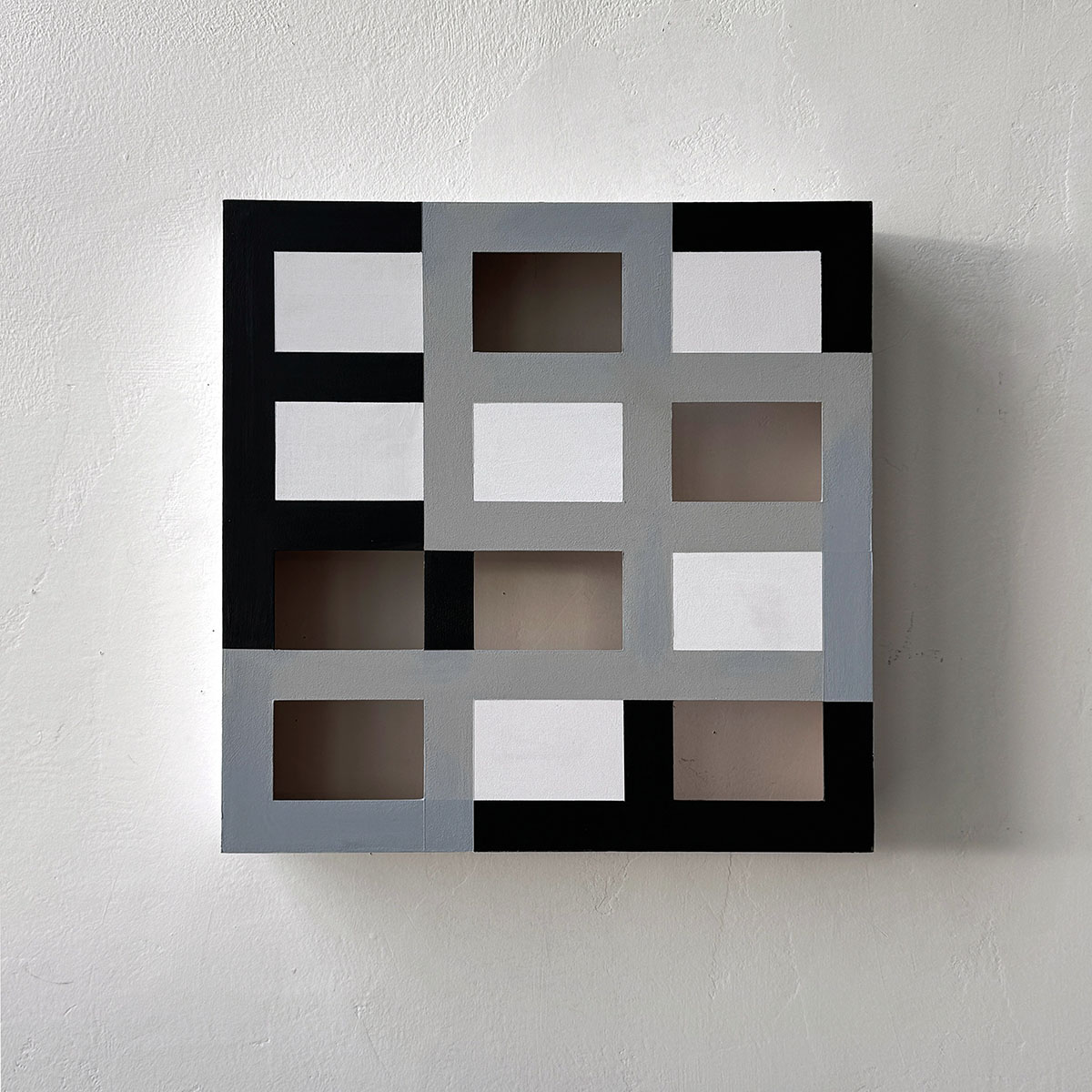 black/grey 4, 200930 x 30 x 6 cmacrylic on wood