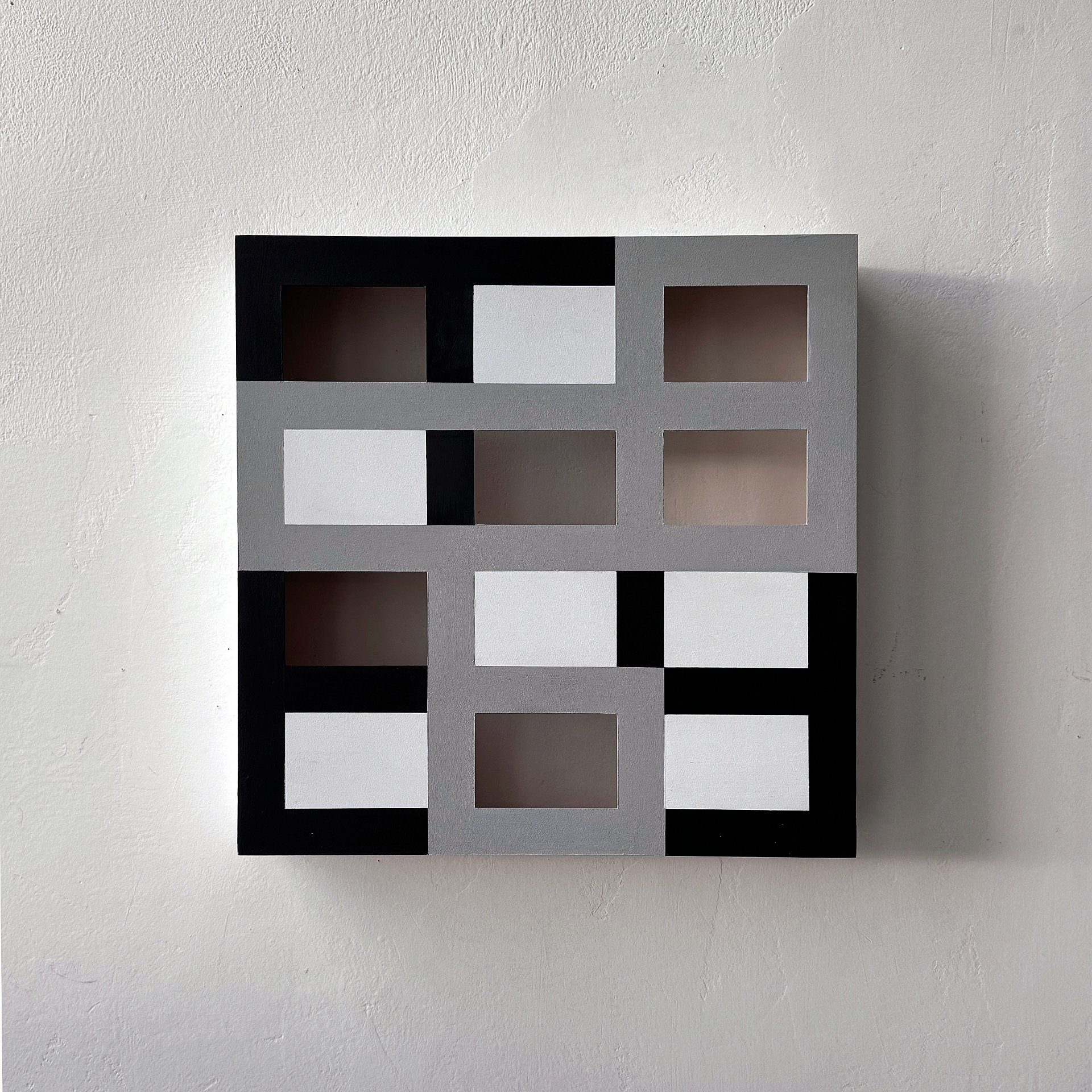 black/grey 5, 200930 x 30 x 6 cmacrylic on wood