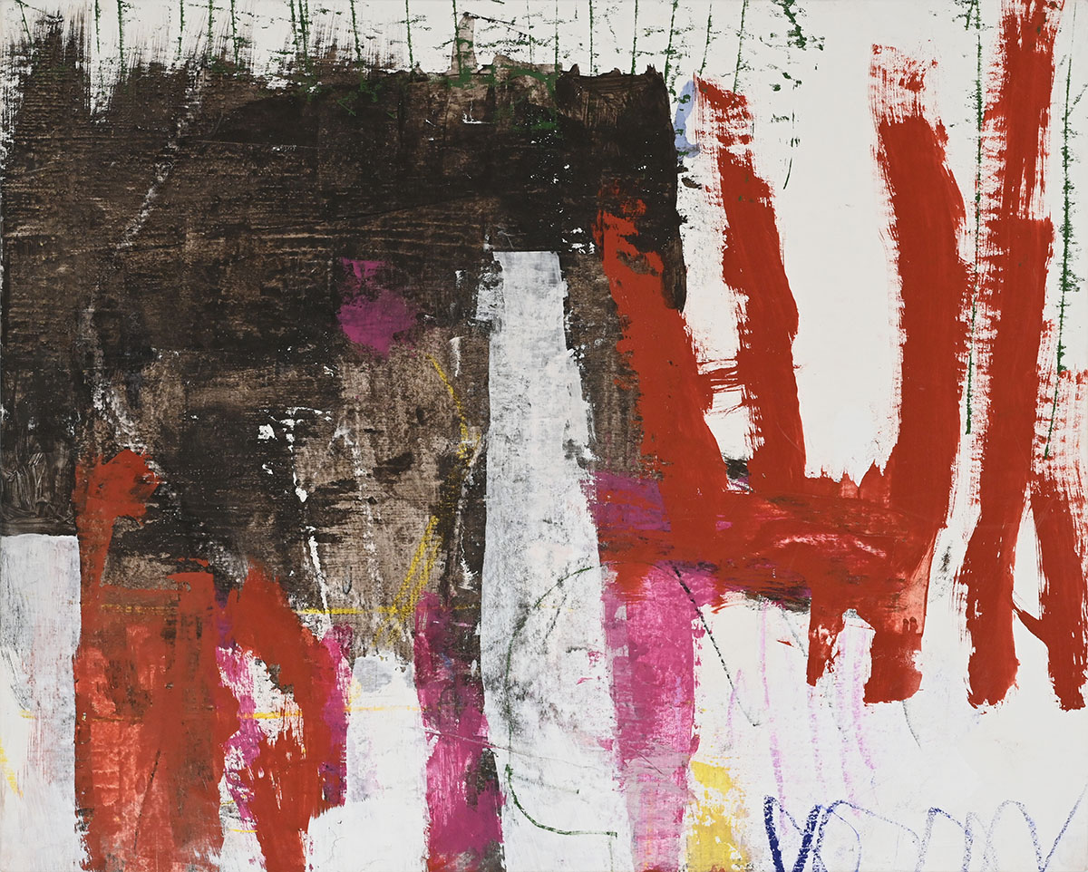 Schoko mit Chilli, 202550,6 x 63 x 3 cmMixed media on paper, on plywood