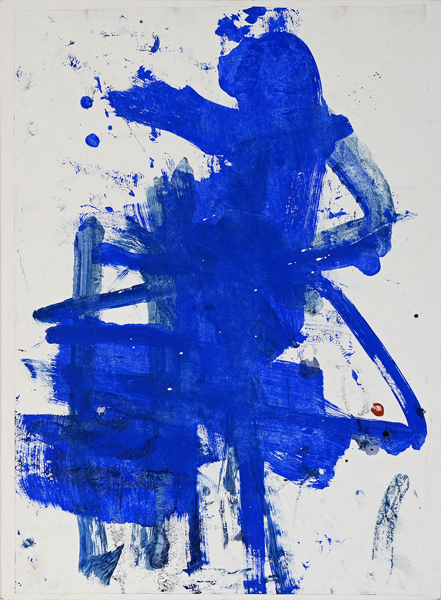 Swinging Tree blue, 202552 x 38 x 3 cmMixed media on paper, on plywood