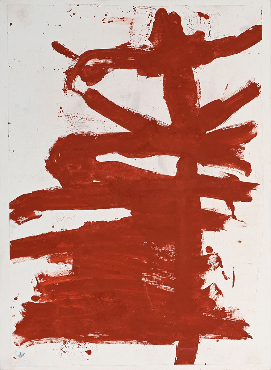 Swinging Tree red, 202552 x 38 x 3 cmMixed media on paper, on plywood