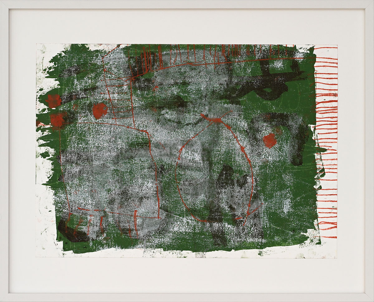 Verortung von tiefem Grün, 202529,7 x 42 cm framed in 40 x 50 cmmixed media on paper