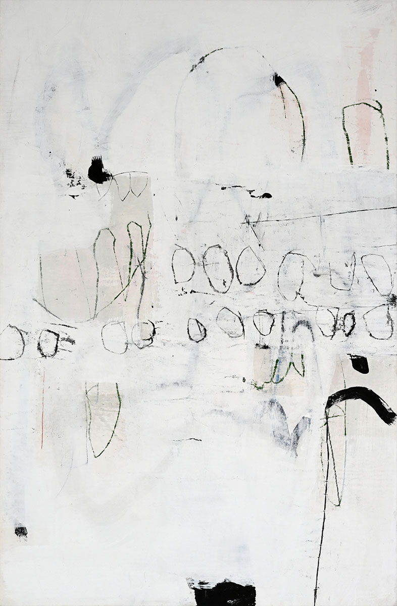 Verlorene Buchstaben, 202697 x 63 x 4 cmMixed media on paper, on plywood