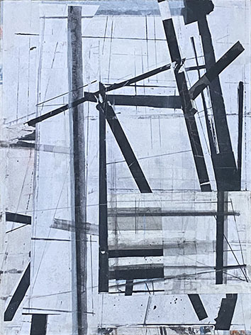 O.T., 2026,40 x 30 cm;Mischtechnik auf Papier, auf Holz
