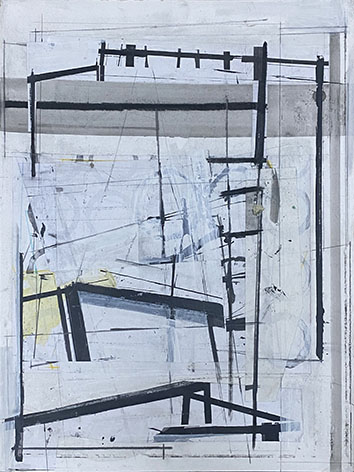 O.T., 2026,40 x 30 cm;Mischtechnik auf Papier, auf Holz