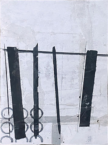 O.T., 2026,40 x 30 cm;Mischtechnik auf Papier, auf Holz