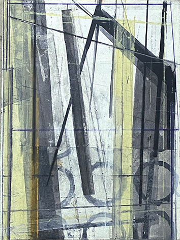 O.T., 2026,40 x 30 cm;Mischtechnik auf Papier, auf Holz