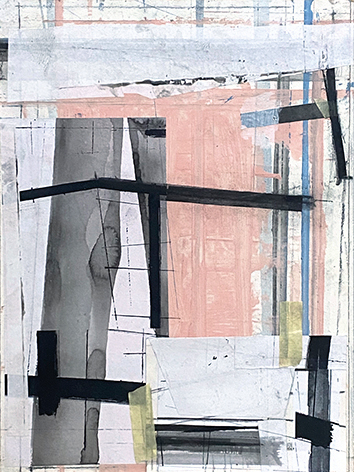 O.T., 2026,40 x 30 cm;Mischtechnik auf Papier, auf Holz