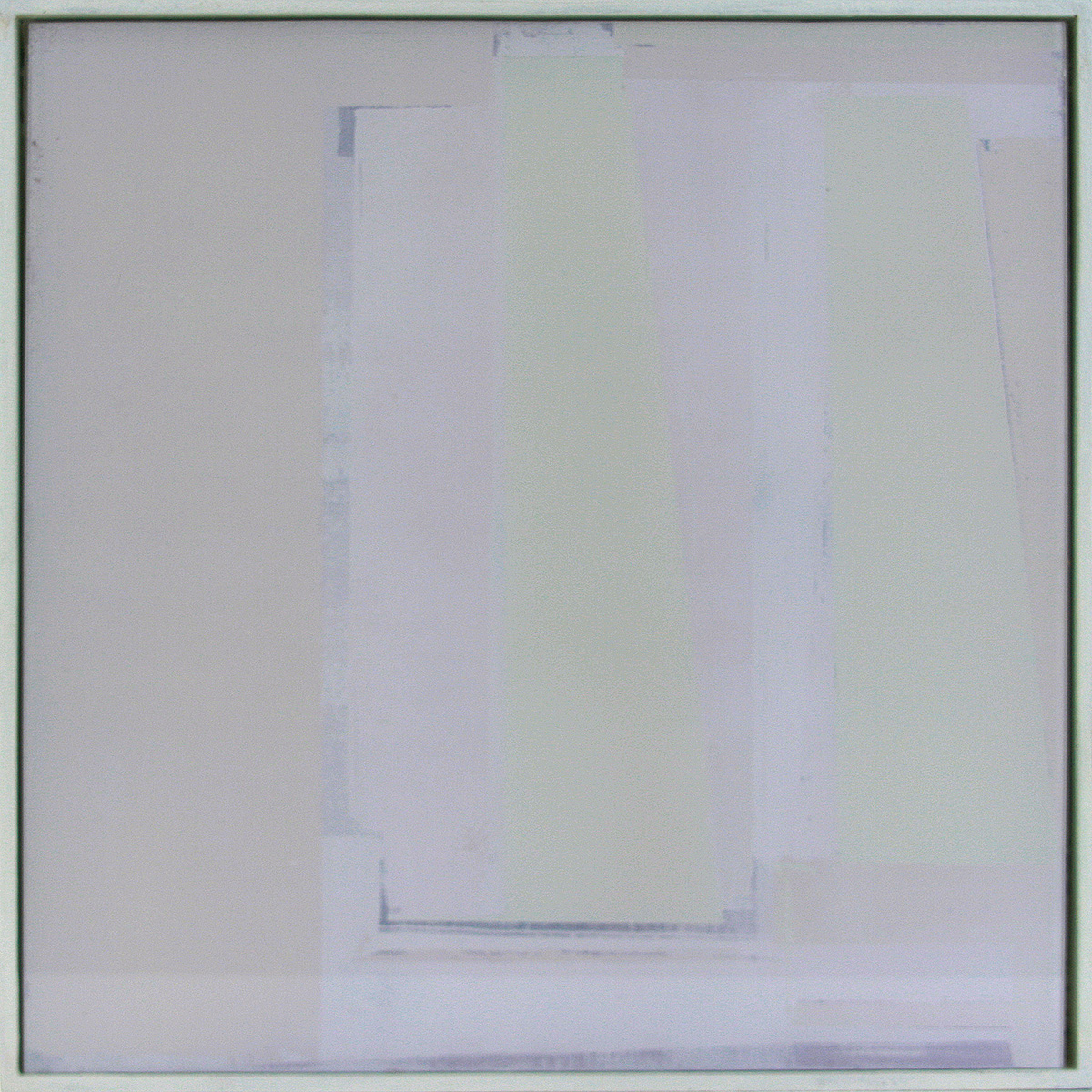 Auf-Glas-Malerei 1 / Schichtungen, 201630 x 30 cmPigment, geschliffen auf Glas, gerahmt