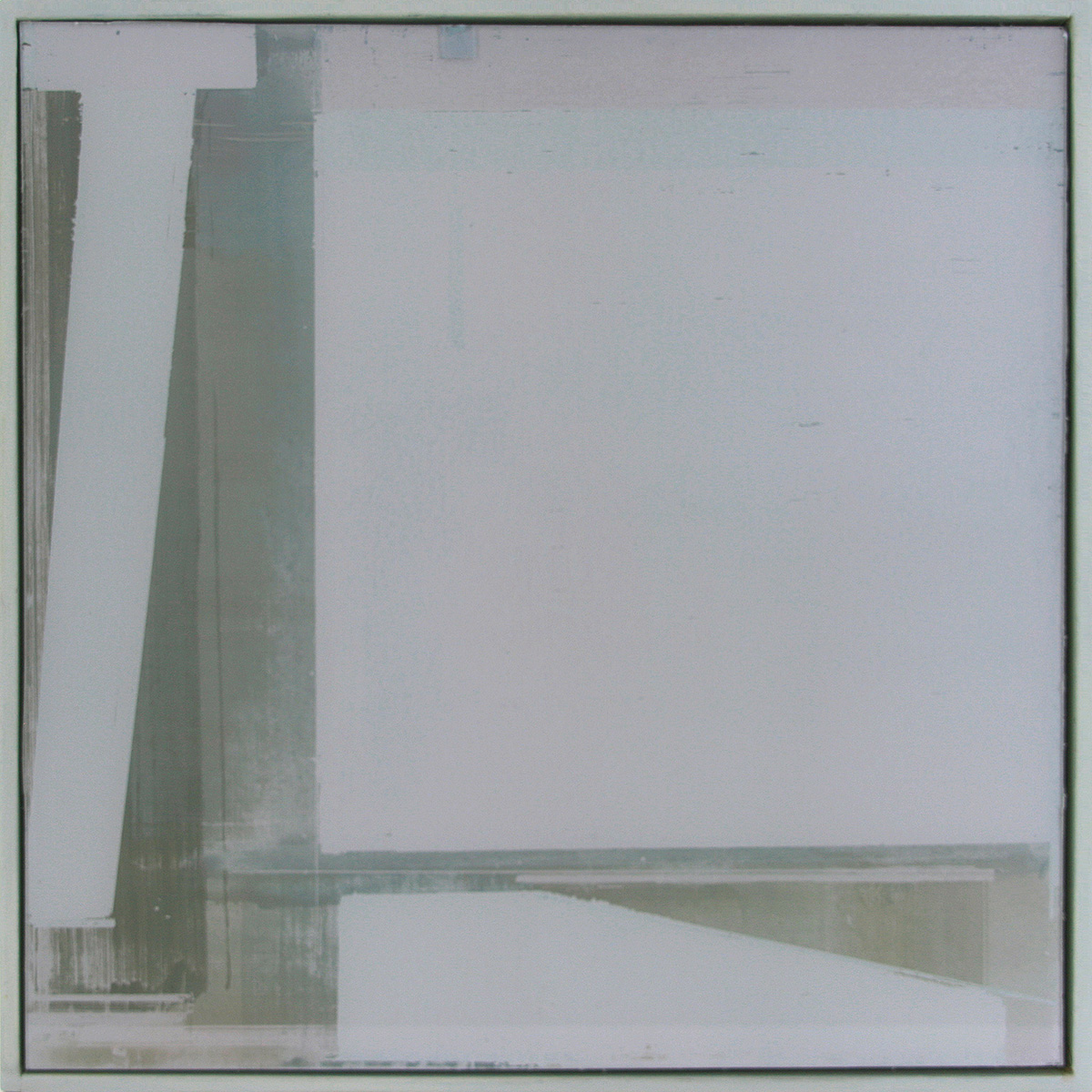 Auf-Glas-Malerei 5 / Schichtungen, 201630 x 30 cmPigment, grounded on glass, framed