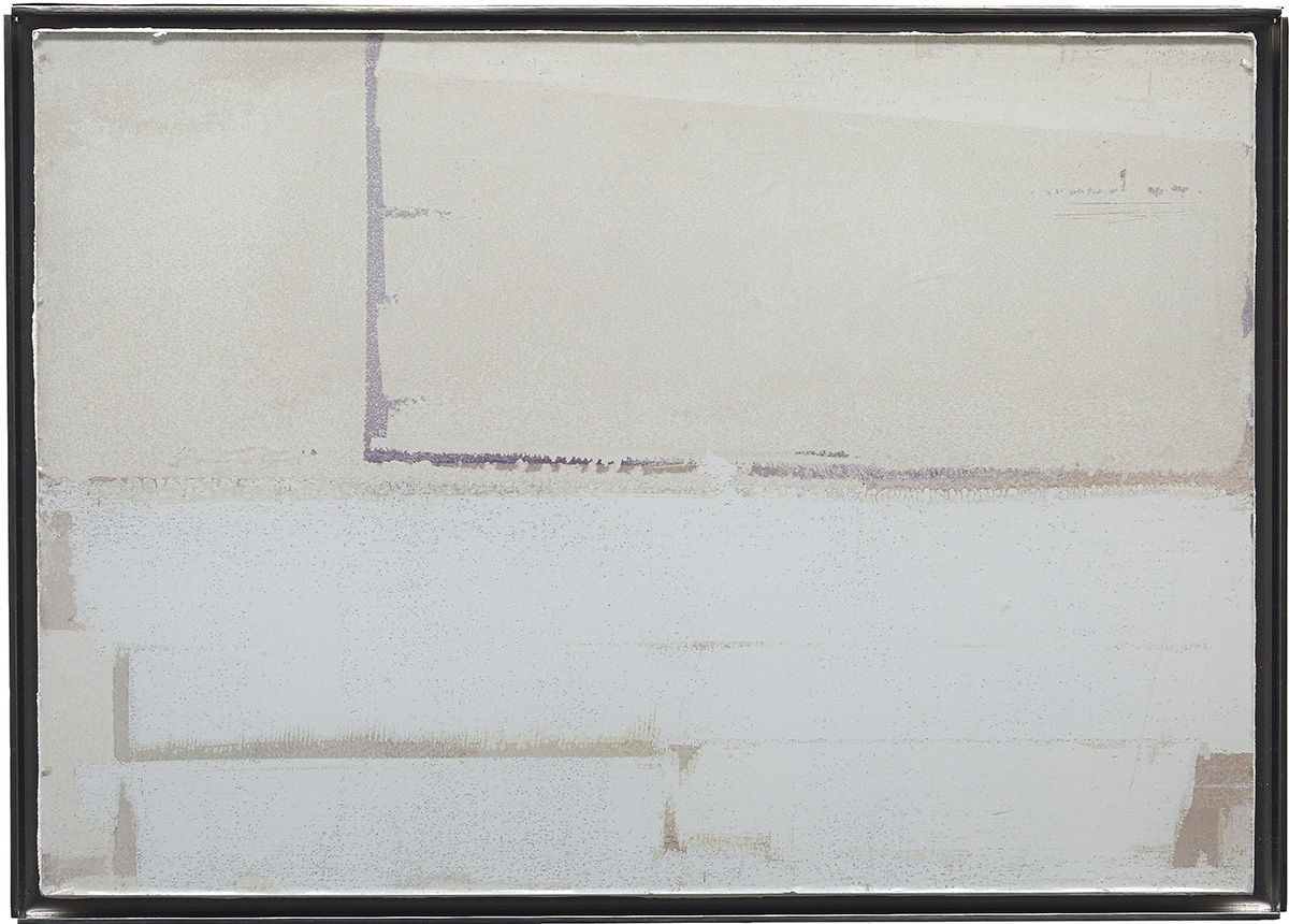 Auf-Glas-Malerei 1 / Schichtungen, 201621 x 29,7 in 22,2 x 31,7 cmPigment, grounded on glass, framed