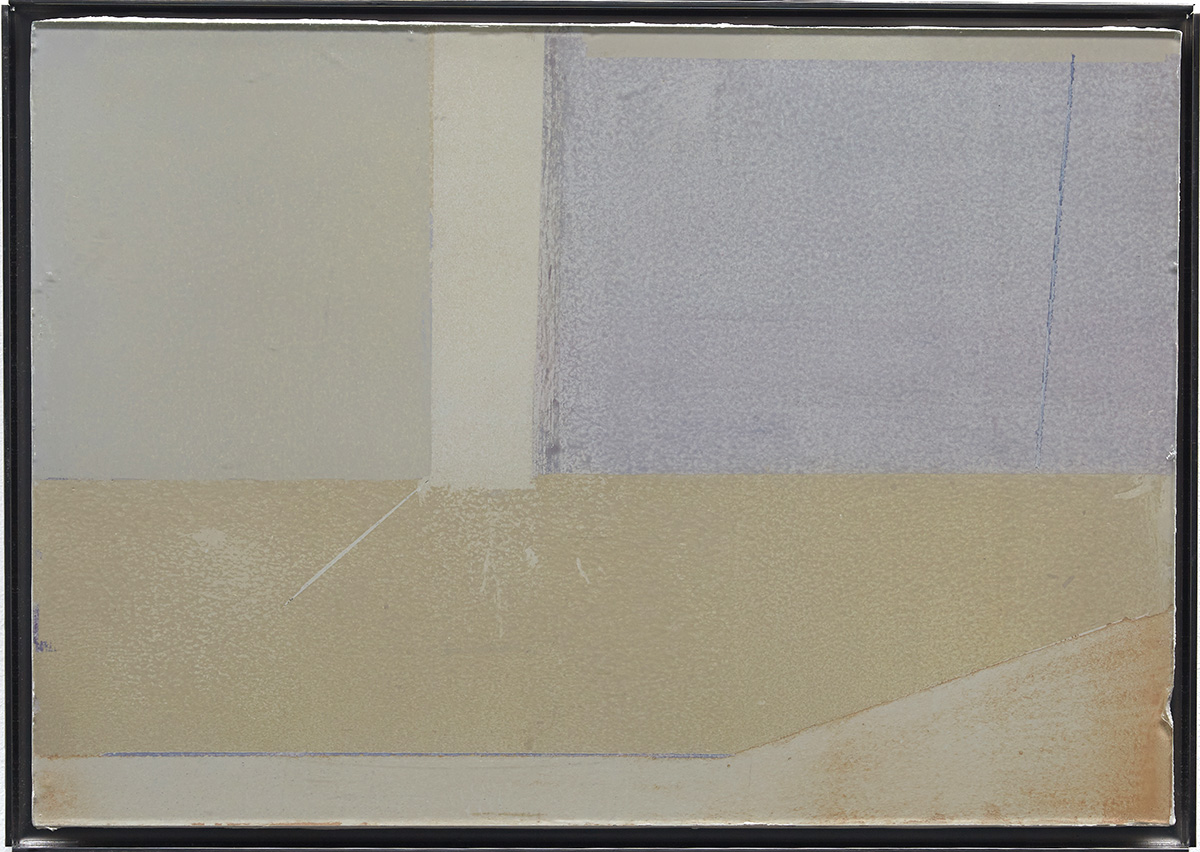 Auf-Glas-Malerei 4 / Schichtungen, 201621 x 29,7 in 22,2 x 31,7 cmPigment, grounded on glass, framed