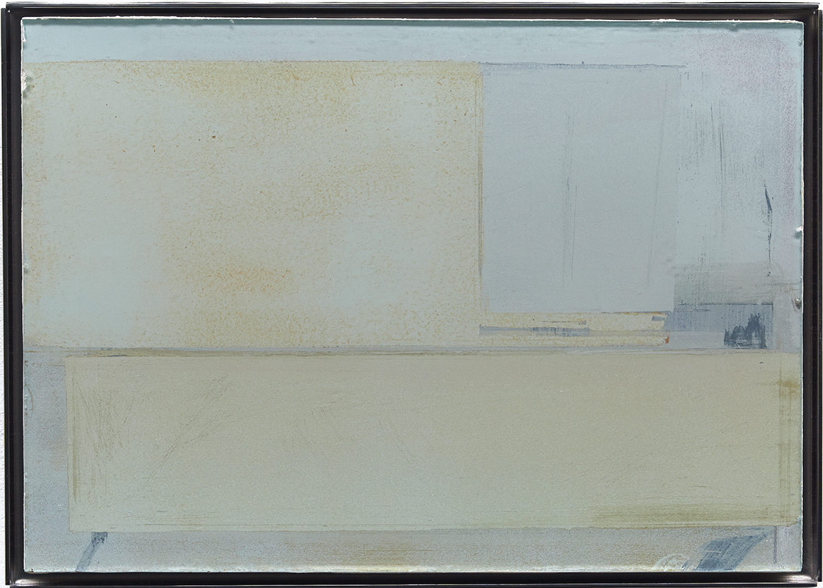 Auf-Glas-Malerei 6 / Schichtungen, 201621 x 29,7 in 22,2 x 31,7 cmPigment, geschliffen auf Glas, gerahmt
