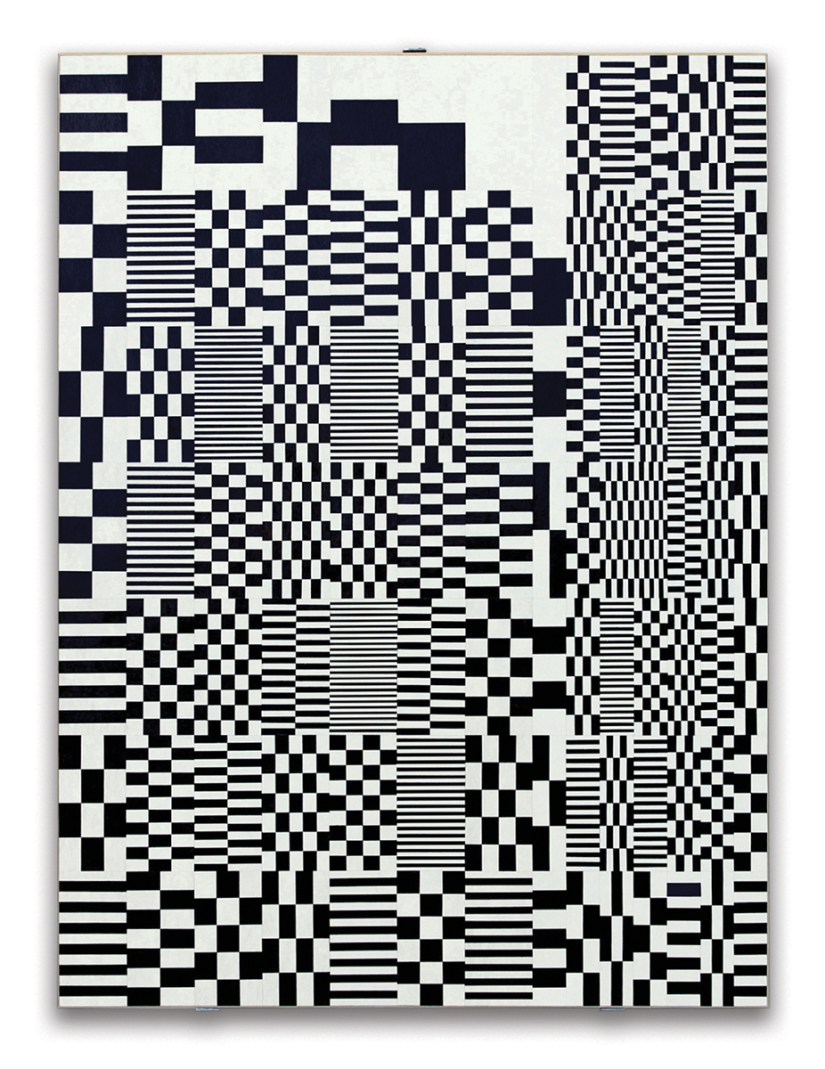 Variation zur Zahl 49 (2), 2002/2003160 x 122 cmAsphalt varnish, gesso, board, MDF