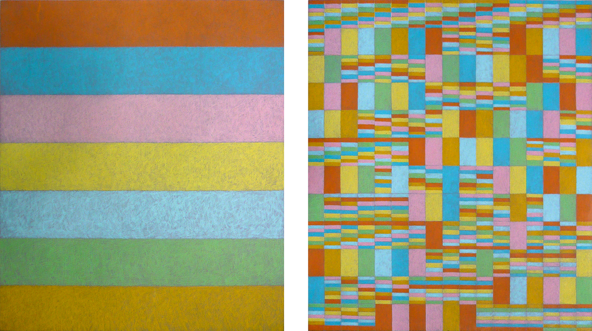 Thema 7 (1 + 2), 1998each 70 x 59,5 cmcoloured pencil on Canson Mi-Teintes, MDF