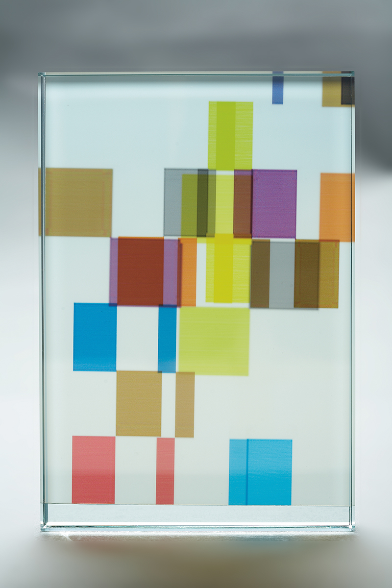 Prim Variation 9a, 200919 x 13 x 2,4 cmcomputer generated digital print on film, float glass