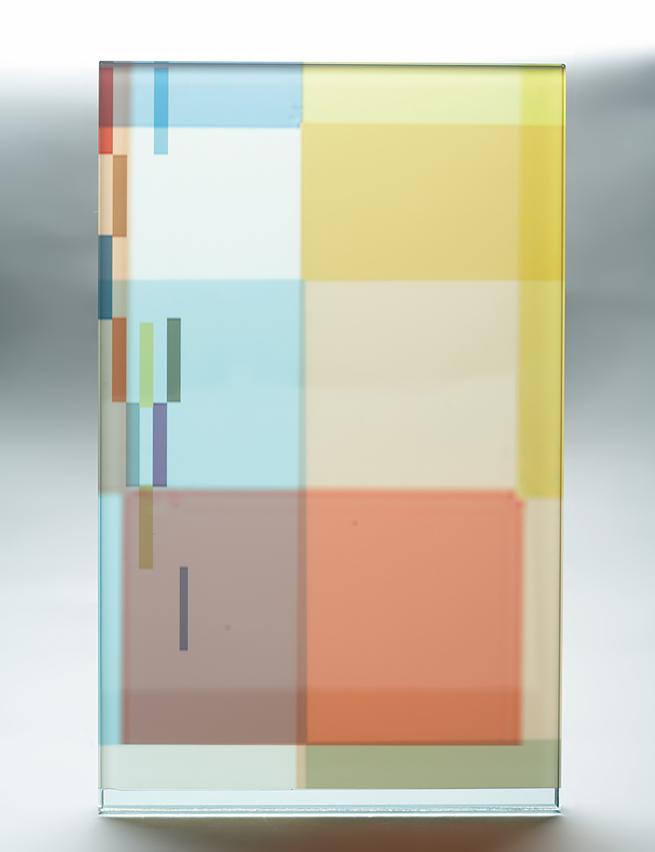 Prim Variation 2c, 200942 x 26 x 3 cmcomputer generated digital print on film, float glass