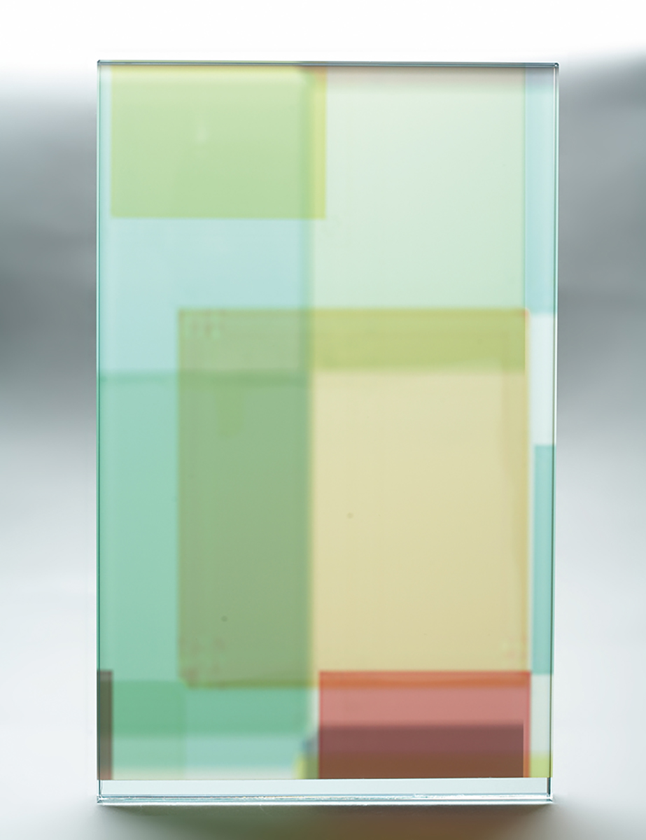 Prim Variation 4c, 200942 x 26 x 3 cmcomputer generated digital print on film, float glass